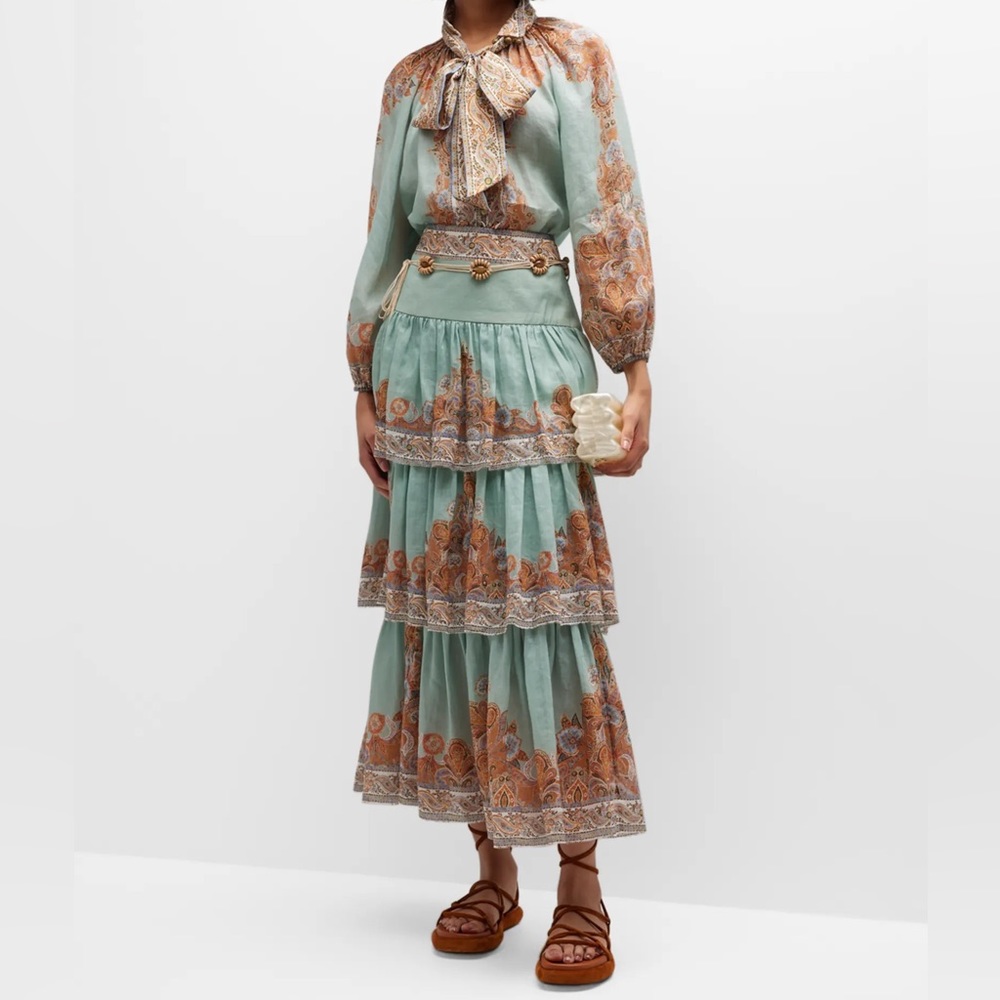 ZIMMERMANN Devi Paisley Print Skirt - Picture 8 of 16
